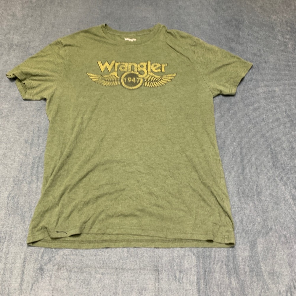 Wrangler T-Shirt Mens Large Heather Green Graphic Regular Fit Everyday Wear
